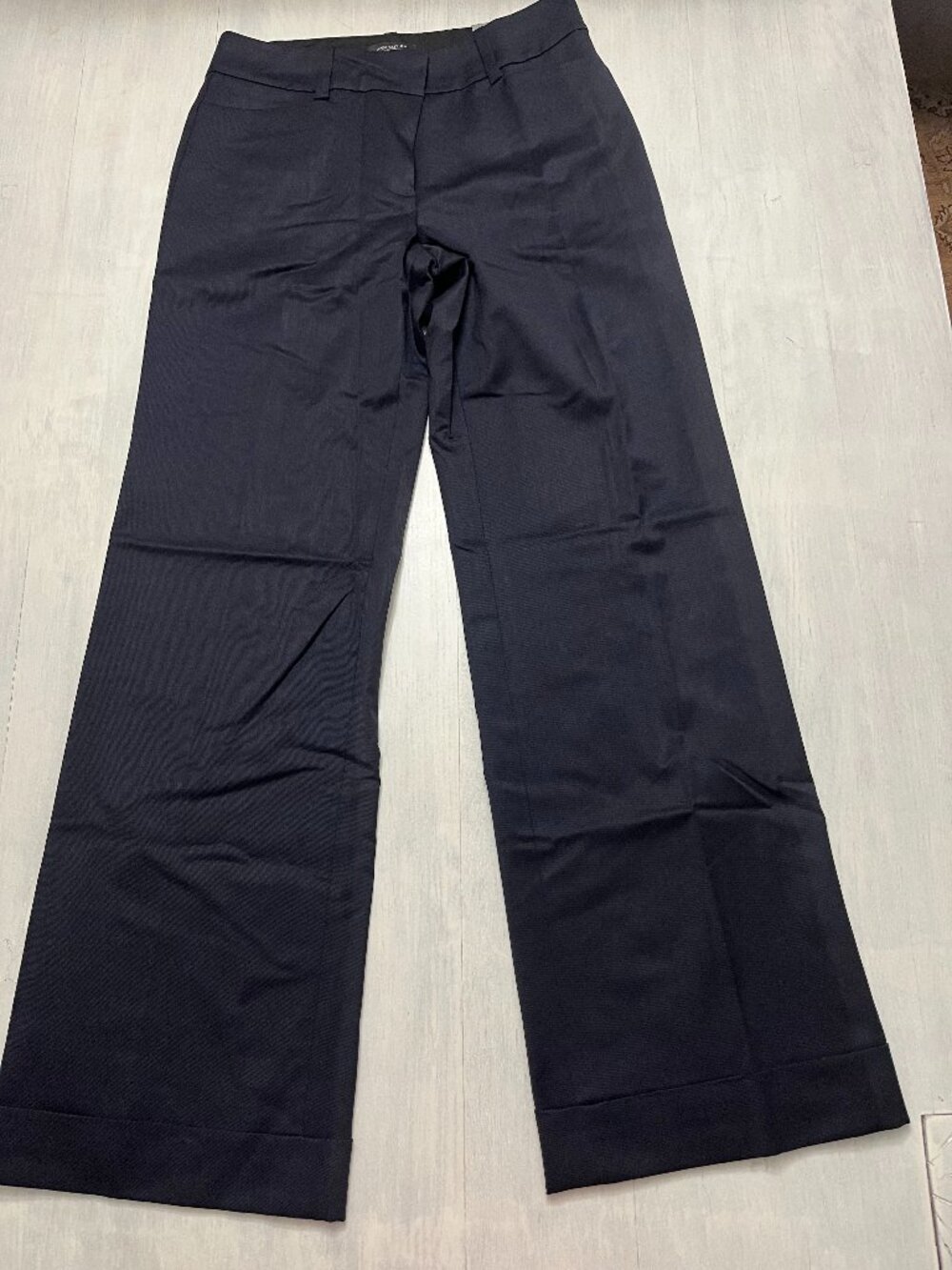 Ann Taylor Wool-Blend Cuffed Pants in Deep Blue